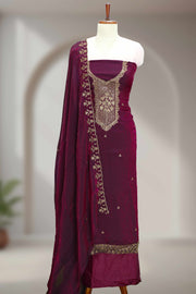 Fendy Churidar Material with Golden Embroidery & Sequins Work