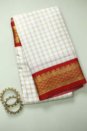 Soft Silk Saree – Check Pattern with Border
