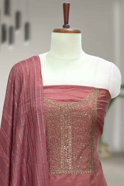Silk Churidar Material with Golden Embroidery Thread