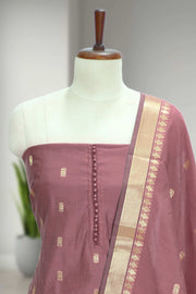 Silk Churidar Material Butta Work with Button