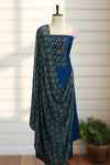 Silk Churidar Material-Ajrakh Print