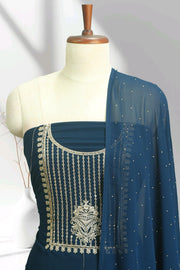 Georgette Churidar Material – Golden Thread Work