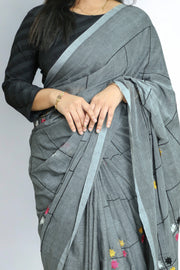 Malcotton Saree – Floral Thread Work