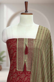Cotton Churidar Material with Sequins & Thread Work
