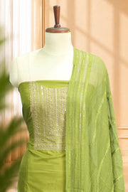 Silk Churidar Material – Golden Thread Work with Sequins