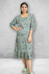 Floral Semi Chiffon Night Dress