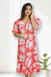 Night Dress-Floral Print