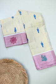 Kerala Set Saree with Print Design