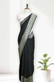 Banarasi Silk Saree with Body Butta & Border Design