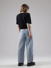 Loopknit Crop Short Top with Cartoon Print