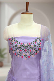 Silk Churidar Material with Embroidery Work