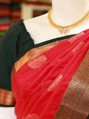 Full Body Bootta Work Saree with Traditional Border and Palla