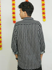 Casual Printed Shirt - Satin Cotton, Full Sleeve 428/-