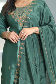Silk Churidar with Stone Work