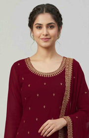 Georgette Churidar Material – Golden Thread Work with Stone