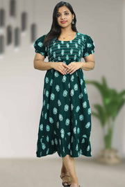 Floral Print Cotton Night Dress