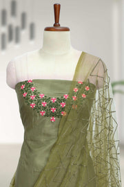 Elegant Silk Churidar Material-Floral Print