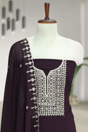 Georgette Churidar Material – Copper Thread & Sequins Work