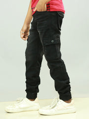 KIDS Denim Jogger with Rib - Stretchable Jeans for a Clean and Stylish Look - ₹399