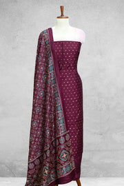 Silk Churidar Material with Button & Butta Work