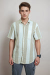 Men’s Casual Cotton Stripe Shirt – Half Sleeve