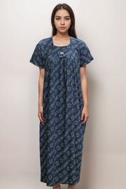Cotton Nighty – Printed with U Neck