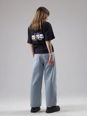 Loopknit Short Top with Printed Design