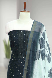 Silk Churidar Material with Lace & Mirror Work