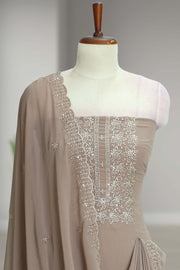 Georgette Churidar Material-Embroidery Thread