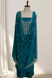 Elegant Georgette Churidar Material – Sequins Floral Edition