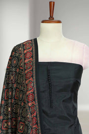 Silk Churidar Material with Button Design