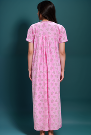 Women’s Printed Cotton Nighty – Babra Pattern