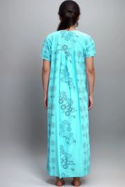 Women’s Printed Cotton Nighty – Babra Pattern