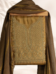 Silk Churidar Material – Golden Thread Work with Sequins