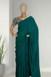 Fancy Vichitra Saree – Stone Work Elegance