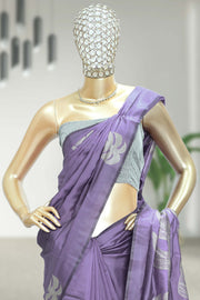 Soft Silk Saree with Floral Print & Tassels
