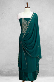 Georgette Churidar Material-Embroidery Thread