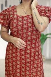 Frock Night Dress – Ajarakh Edition