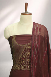 Silk Churidar Material – Golden Thread Work with Sequins