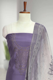 Silk Churidar Material with Embroidery & Stone Work