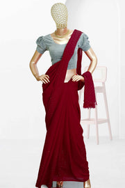 Fancy Vichitra Saree – Stone Work Elegance