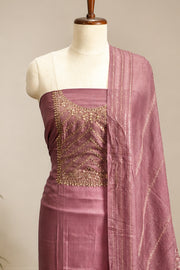 Silk Churidar Material – Golden Thread Work with Sequins