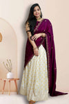 Graceful Dhavani Set with Stone & Scalp Work