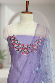 Silk Churidar Material with Embroidery Work