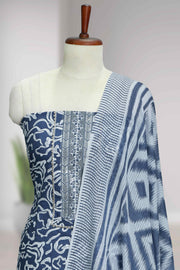Cotton Churidar Material-Elegant Thread & Sequins Work