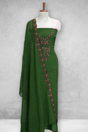 Silk Churidar Material-Floral Thread