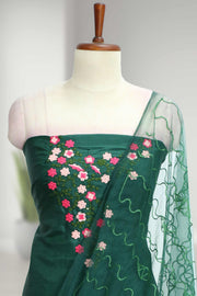 Elegant Silk Churidar Material-Floral Print