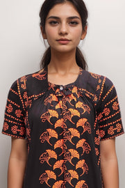 Cotton Printed Nighty with Elastic Fit
