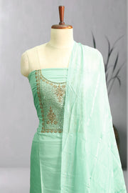 Silk Churidar Material – Golden Thread Work with Sequins