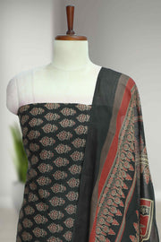 Cotton Churidar Material with Ajrakh Print